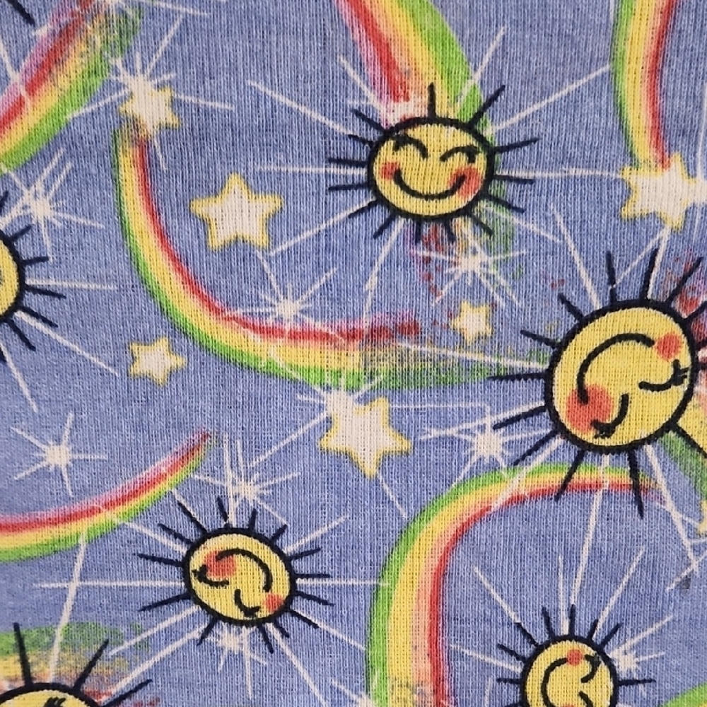 Kidgets Girls 2pc. Blue Pajama Set with Sun and Rainbow Design - Picture 5 of 7